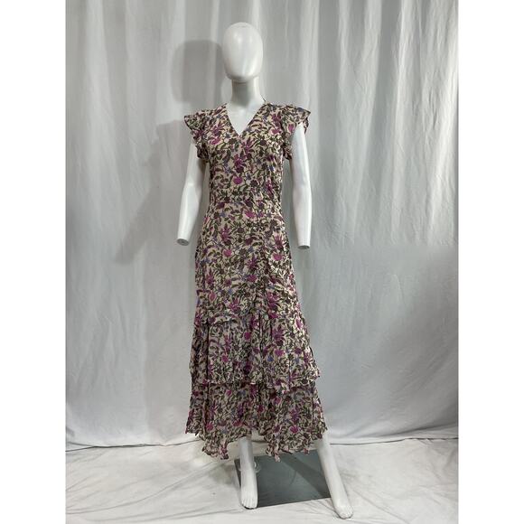 Cleobella 'Bryce' Pink Chiffon Midi Dress Size M - Picture 2 of 5